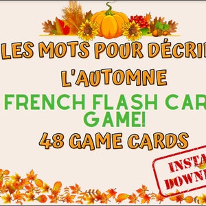 French flashcards- Autumn specific words!