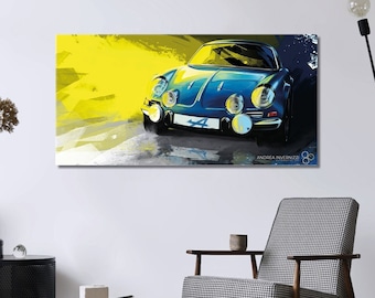 Alpine A110 Artwork by Andrea Invernizzi - Modern wall art - Automotive art - Car illustration - Illustrazione auto
