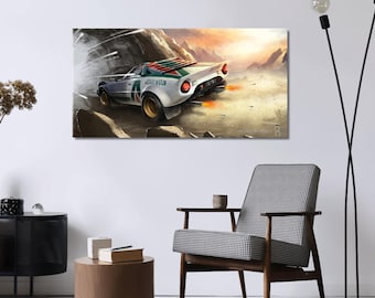 Lancia Stratos Alitalia Artwork by Andrea Invernizzi - Modern wall art - Automotive art - Car illustration - Illustrazione auto
