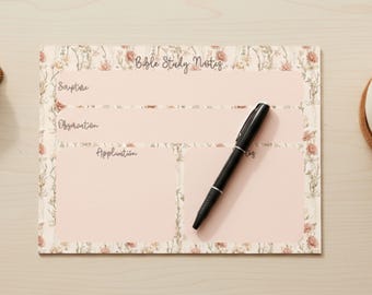 SOAP Bibelarbeit Notizen Sticky Notepad | Christliche Bibel Journaling, Rosa Blumenschrift Notizen, Glaubensgeschenk für Frauen