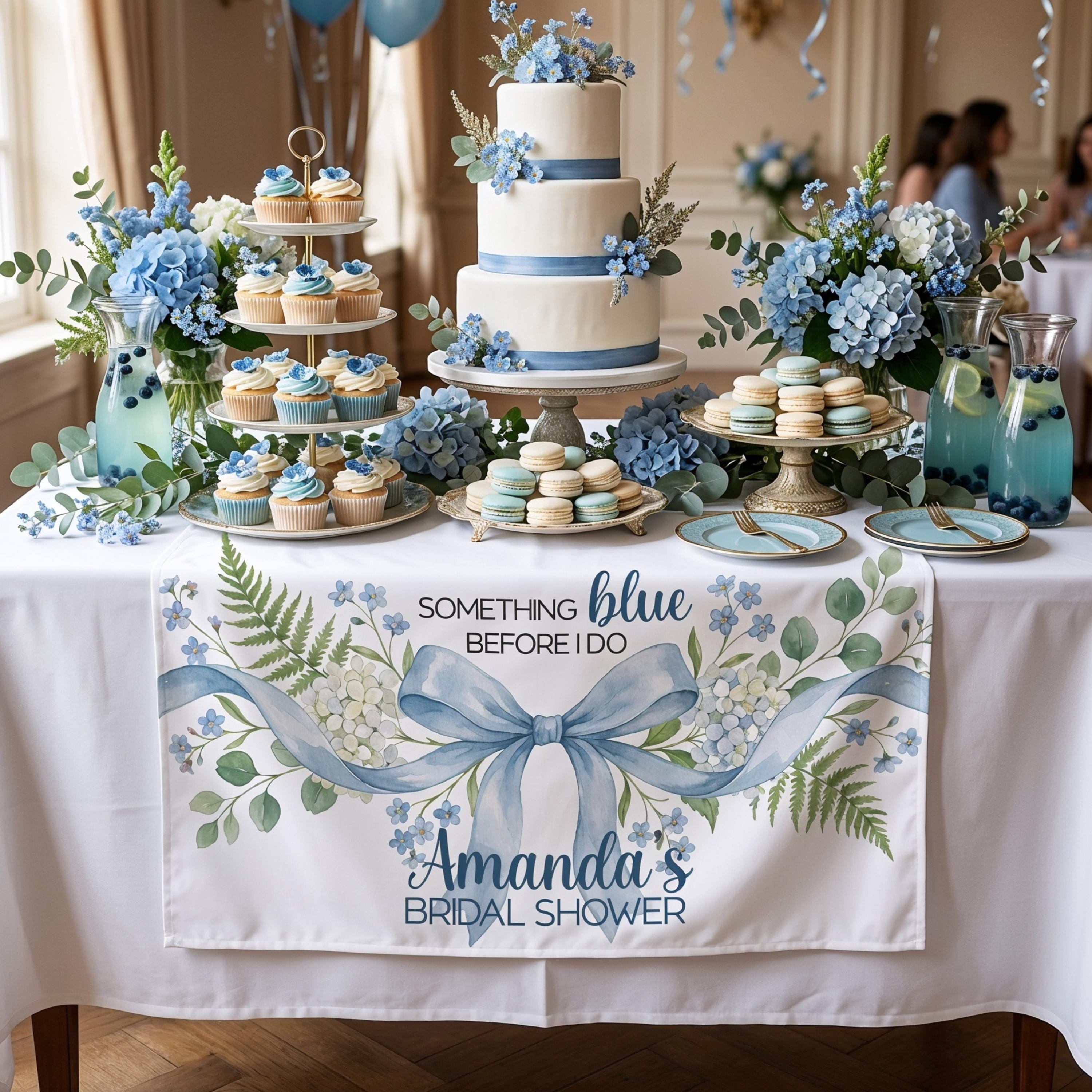 Something Blue Bridal Shower Table Runner | Something Blue Before I Do