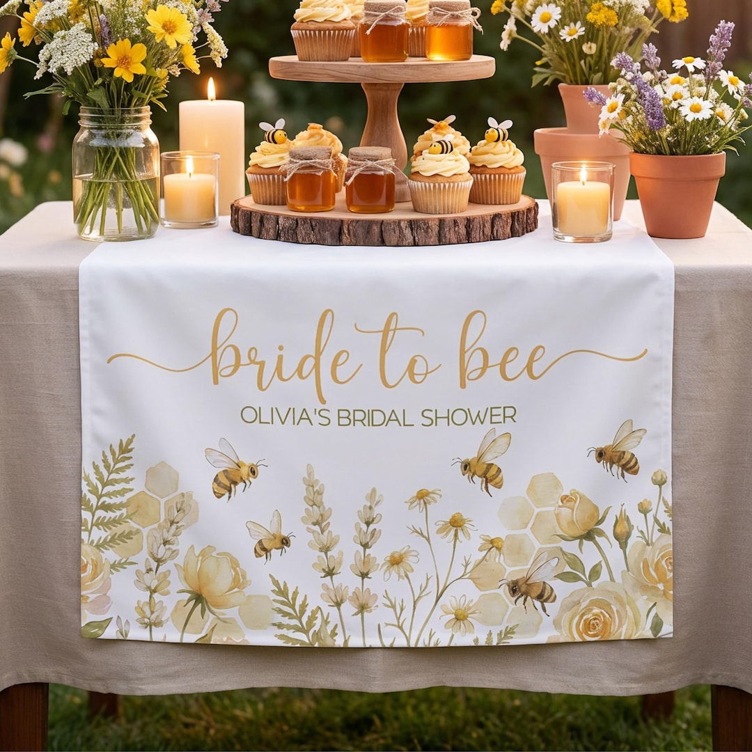 Bride to Bee Bridal Shower Table Runner | Bee Bridal Shower Decor ...