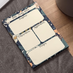 Floral Bible Study Notepad | Scripture Notes SOAP Journaling Christian Devotional Stationery Inspirational Gifts for Reflection and Prayer image 9