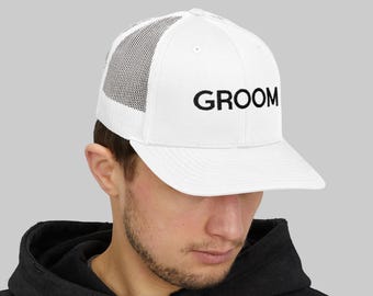 Bachelor Party Hats for Groom, Best Man, Groomsmen, Custom Embroidered Trucker Cap, Wedding Party Gift, Bachelor Weekend Hats, Team Groom Ha
