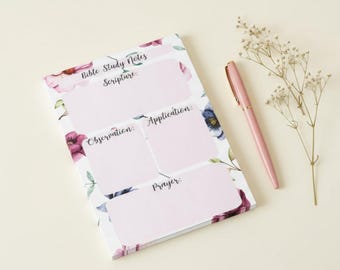 Blumen Bibel Studium Notizblock | SOAP Sticky Notes für Schriftstellennotizen Andachten Kirchennotizen Christian Journaling Gebetsschreibblöcke