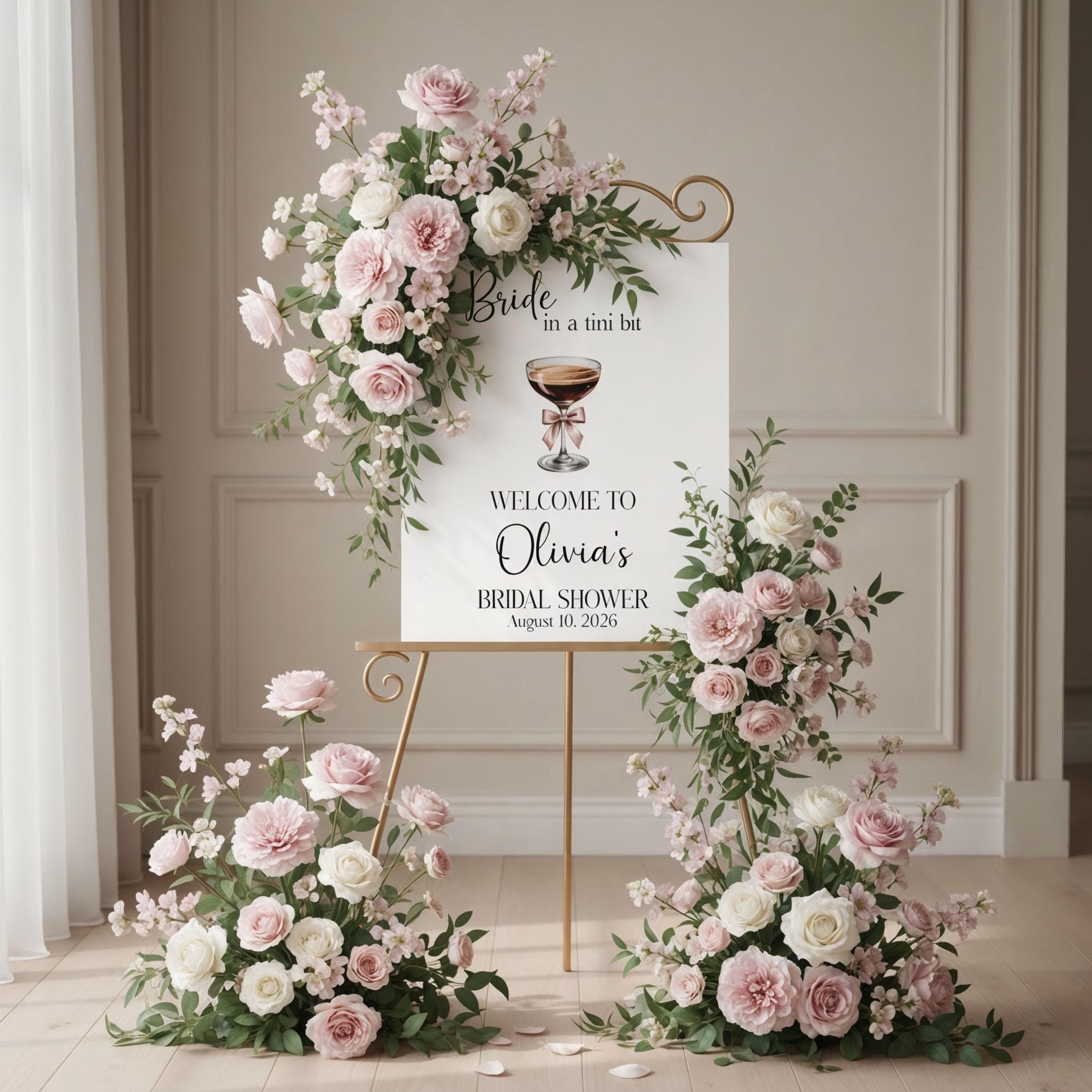 Welcome Bit Bride in a Tini Bit Welcome Sign | Printed Bridal Shower Welcome Sign ...