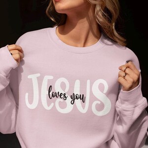 Sweatshirt chrétien Sweatshirt Jésus vous aime Sweatshirt chrétien religieux ras du cou pull foi pull inspirant