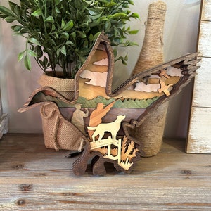 Duck Hunting Layered Wood Decor