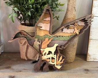 Duck Hunting Layered Wood Decor