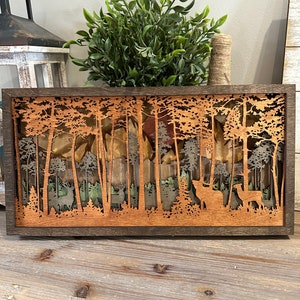 Forest Scene Layered Art