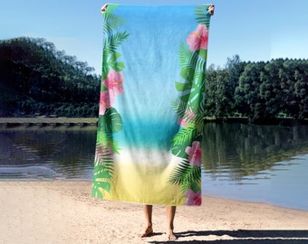 Serviette de plage personnalisée, Serviette de bain avec nom, Serviette de piscine sur mesure, Serviette personnalisée avec nom, Design