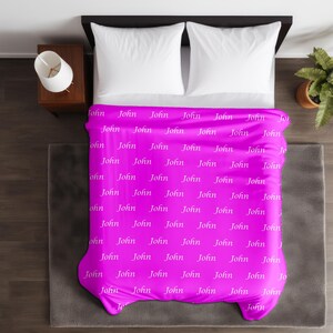 Throw Blanket Bold Coral Magenta Lv Lavender Pink Lipstick Red Mod 48 x  70in