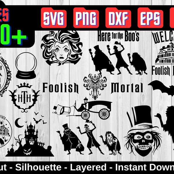 Haunted Mansion Svg Bundle, Halloween Svg, Haunted Mansion, Foolish Mortals, Horror Svg, Cricut, Silhouette, Svg Cut Files, Digital Download