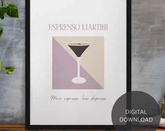 Espresso Martini Art Print: Trendy Bar Cart Decor (Digital Download)