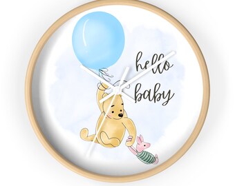 Winnie de Pooh kinderkamerdecoratie, babykamerdecoratie babyjongen baby, Winnie de Pooh-wandklok, klassieke Winnie de Pooh-baby