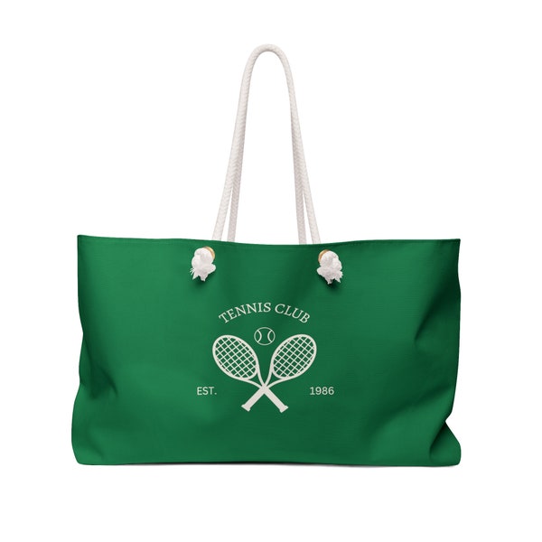 Green Tennis Bag - Tennis Bag for Women - Green Beach Tote Bag - Green Preppy Tote Bag - Tote Bag for Women - Large Travel Tote