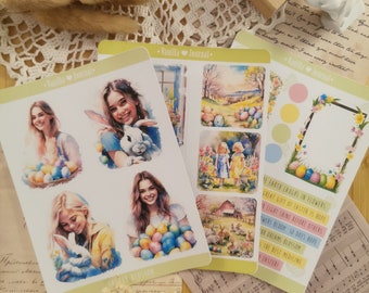 Easter Sticker Sheets - "EASTER BLOSSOM" - Scrapbooking Sticker Sheets