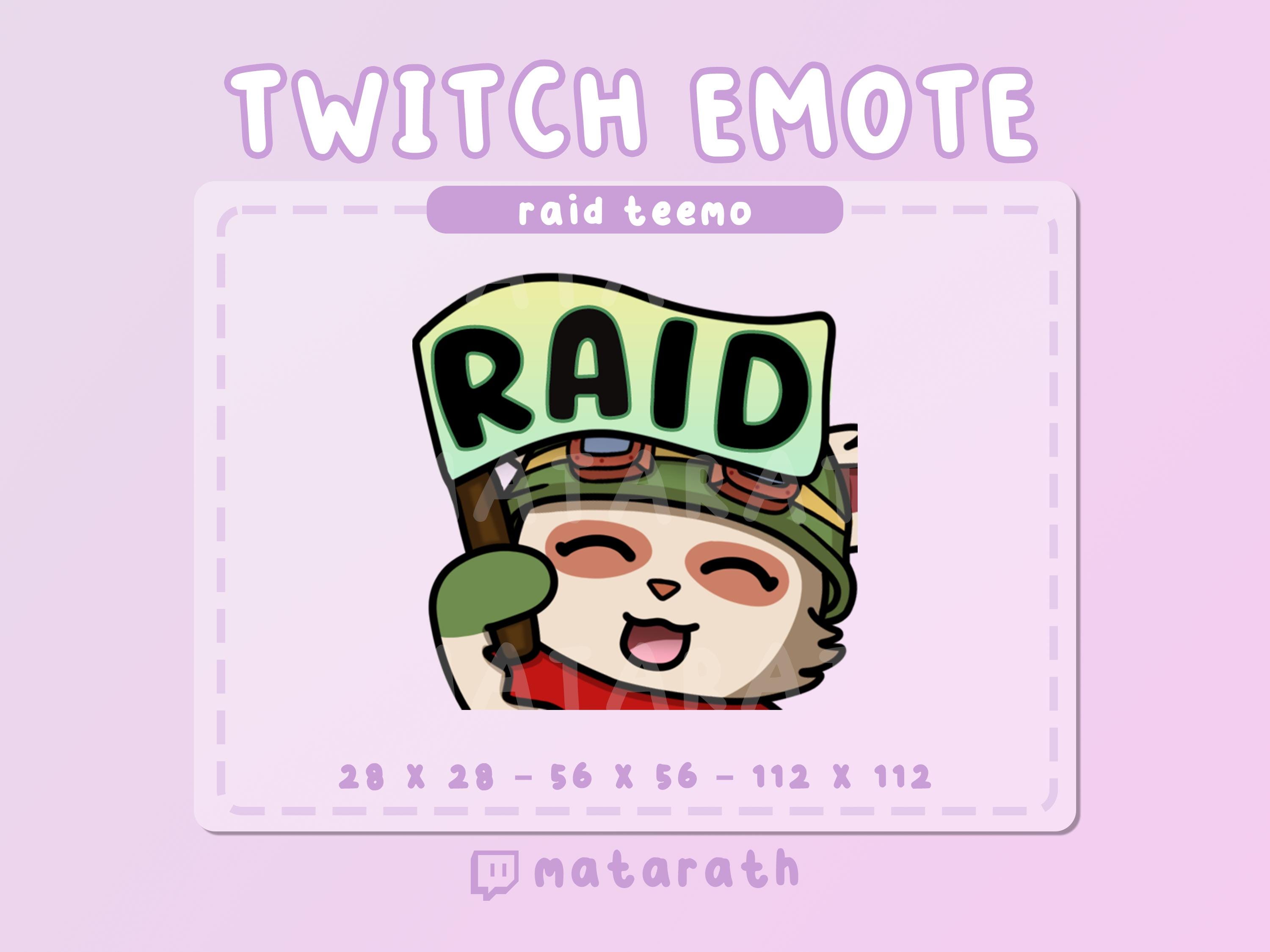 Twitch/discord Emote, League of Legends/teemo Emote: Raid Banner! - Etsy