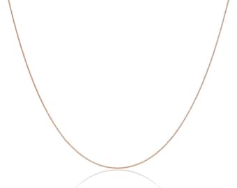 Collar de cadena de cola de zorro de 14 a 28 pulgadas de plata esterlina chapada en oro rosa