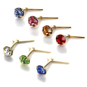 Andralok 9ct Yellow Gold Crystal 3.5mm Nose Stud - British Made