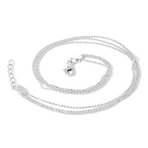 Fotlänk i sterlingsilver med tre pärlor – justerbar kedja