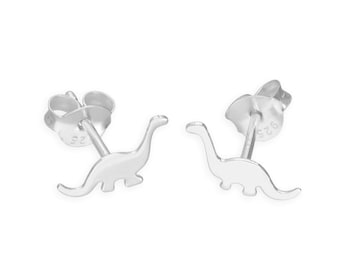 Sterling Silver Diplodocus Dinosaur Stud Earrings