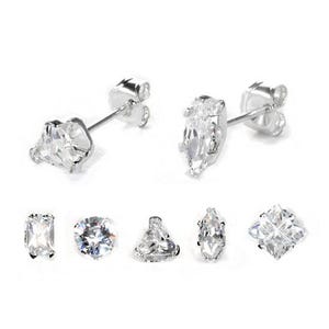 Sterlingzilveren doorzichtige CZ-oorknopjes