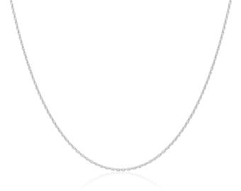 Cadena de plata de ley de 1 mm, tipo cuerda, de 40 a 60 cm (16 a 24 pulgadas) - Collar de cadena tipo cuerda - Collar de plata de ley - Cadena de 1 mm de grosor - Opciones de longitud de cadena
