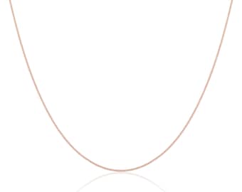 Cadena de plata de ley chapada en oro rosa con diseño de eslabones y corte diamante (repuesto)