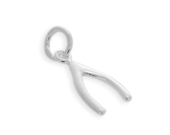 Charm de hueso de la suerte en plata de ley