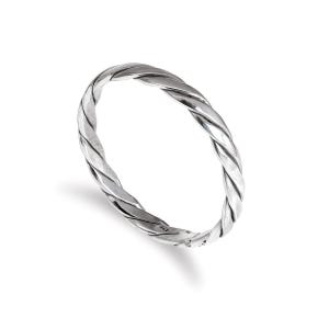 Sterling Silver 2 mm Tvinnad Mönster Stapelring Storlek I-U