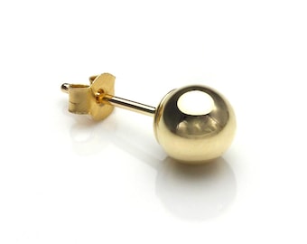 9 Karat Gelbgold Kugel-Ohrstecker – 5 mm Hohlkugel