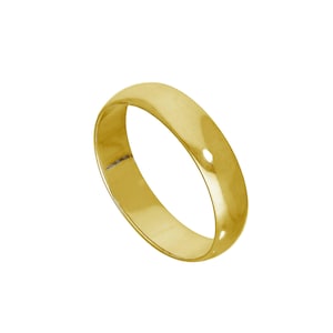 Yellow Gold Plated Sterling Silver Wedding Band Ring (5mm)