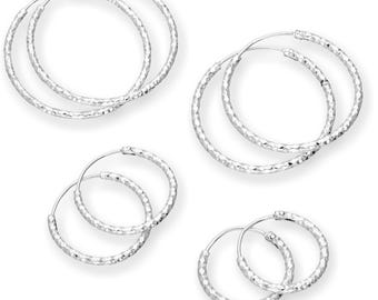 Diamantslipade örhängen i sterlingsilver 15 mm 18 mm 25 mm 28 mm - Glittriga