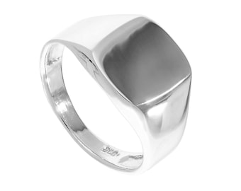 Chevalière pour homme en argent sterling à graver (tailles M - Z+1)