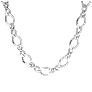 Collier torsadé Figaro en argent sterling - Chaîne gourmette réglable, 16-18 pouces