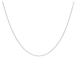 May include: A fine silver chain necklace. The necklace features a slender chain composed of small, evenly spaced links. The chain is presented against a white backdrop, accentuating its minimalist design and metallic lustre.