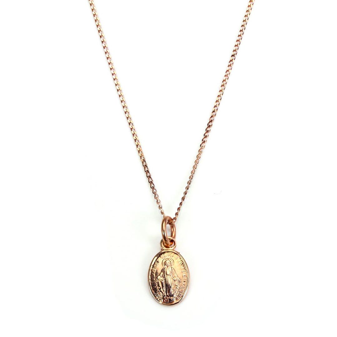 9ct Rose Gold Miraculous Medal Necklace - Etsy