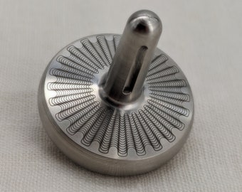 5 Minute Spin Top, Engraved with Waves