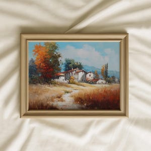 Autumn Landscape Print: Rustic Farmhouse Wall Art