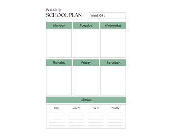 Wekelijkse schoolplanner