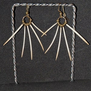 White Porcupine quill earrings &quot;Haggie&quot;
