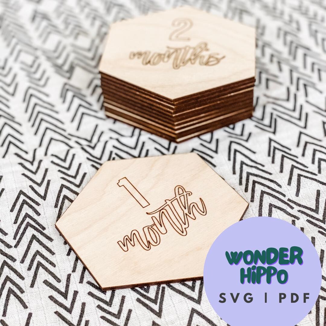 Baby Month Milestone Laser Engraved SVG File Set | Baby Month Photo ...