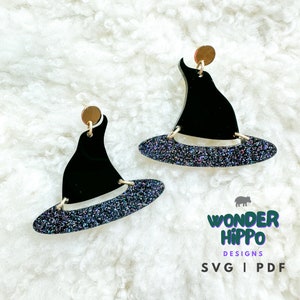 Witch Hat Earring Laser Cutting or Cricut | Halloween SVG File | Earring File Digital Download | Digital File for Laser Machines | Glowforge