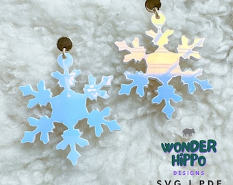 Snowflake Earring Laser Cutting or Cricut | Christmas SVG File | Earring File Digital Download | File for Laser Machines | Glowforge File