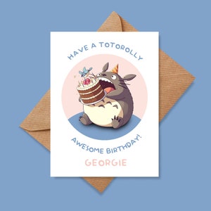 Totoro Birthday Card: Personalised Name Card