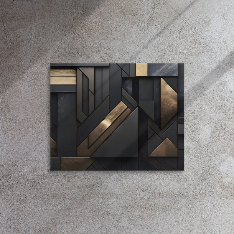 Black and Gold Art Contemporary Modern Aesthetic Geometrical Shapes