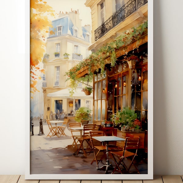 European Cafe Painting | Restaurant | Cafe | Outdoor Dining | Dinner | France | Italy | Fine Art Decor