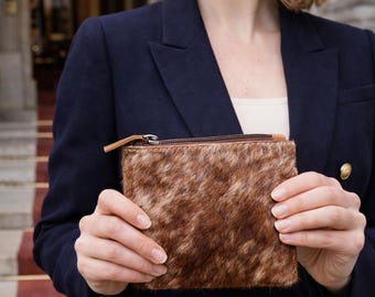 Cowhide Coin Purse | Genuine Hair On Hide Leather Wallet | Small Western Zipper Pouch | Cowgirl Coin Wallet | Gift for Her 7