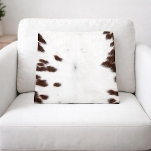 Genuine Cowhide Patchwork Pillow Cover Unique and Natural Geometric Leather Cushion Modern Farmhouse Throw Pillow Decor 89